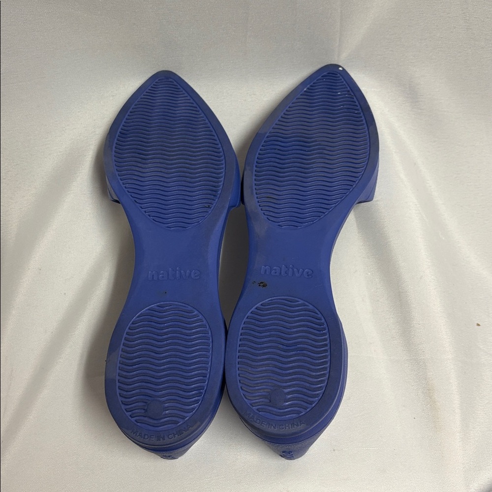 Native Audrey D'Orsay Rubber Ballet Flats Blue Purple Women's Size 9 - Picture 5 of 5